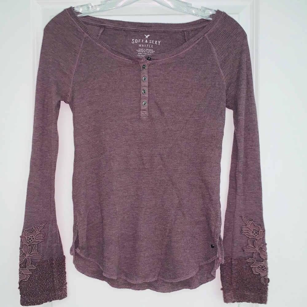 Purple Long Sleeve Lace AE Shirt